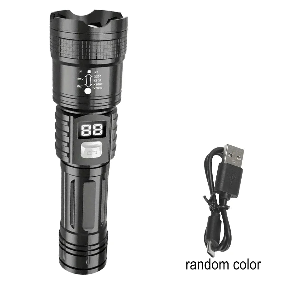 100000LM Ultra-Bright LED Flashlight – Type-C Rechargeable
