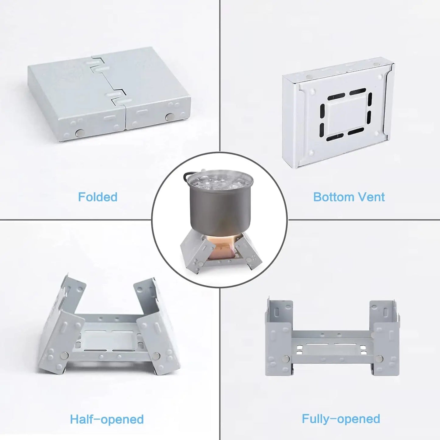 Camping Stove – Portable Survival Gas Stove with Wind Protection Options