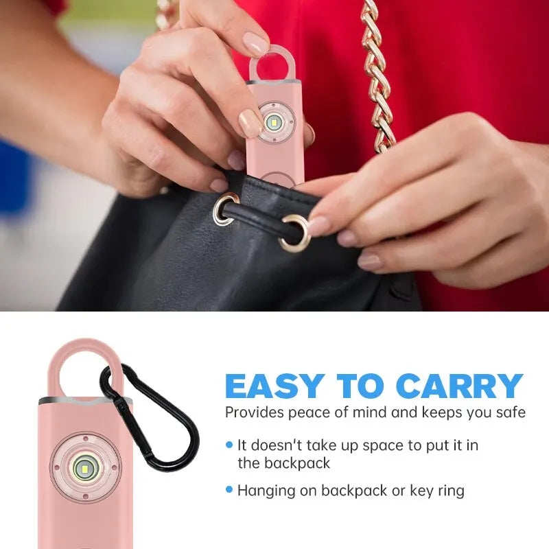 Personal Safety Alarm with LED Light – 130dB Emergency Siren with Rechargeable Battery