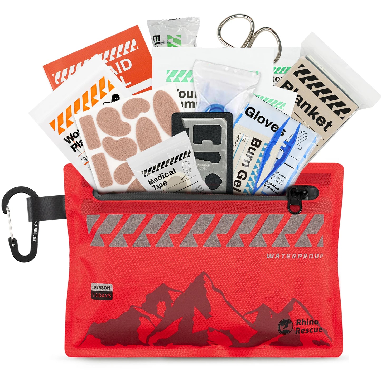 Rhino Rescue Ultralight First Aid Kit – Waterproof 105-Piece Emergency Medical Kit for Survival & Outdoor Use