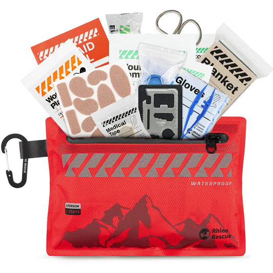 Rhino Rescue Ultralight First Aid Kit – Waterproof 105-Piece Emergency Medical Kit for Survival & Outdoor Use