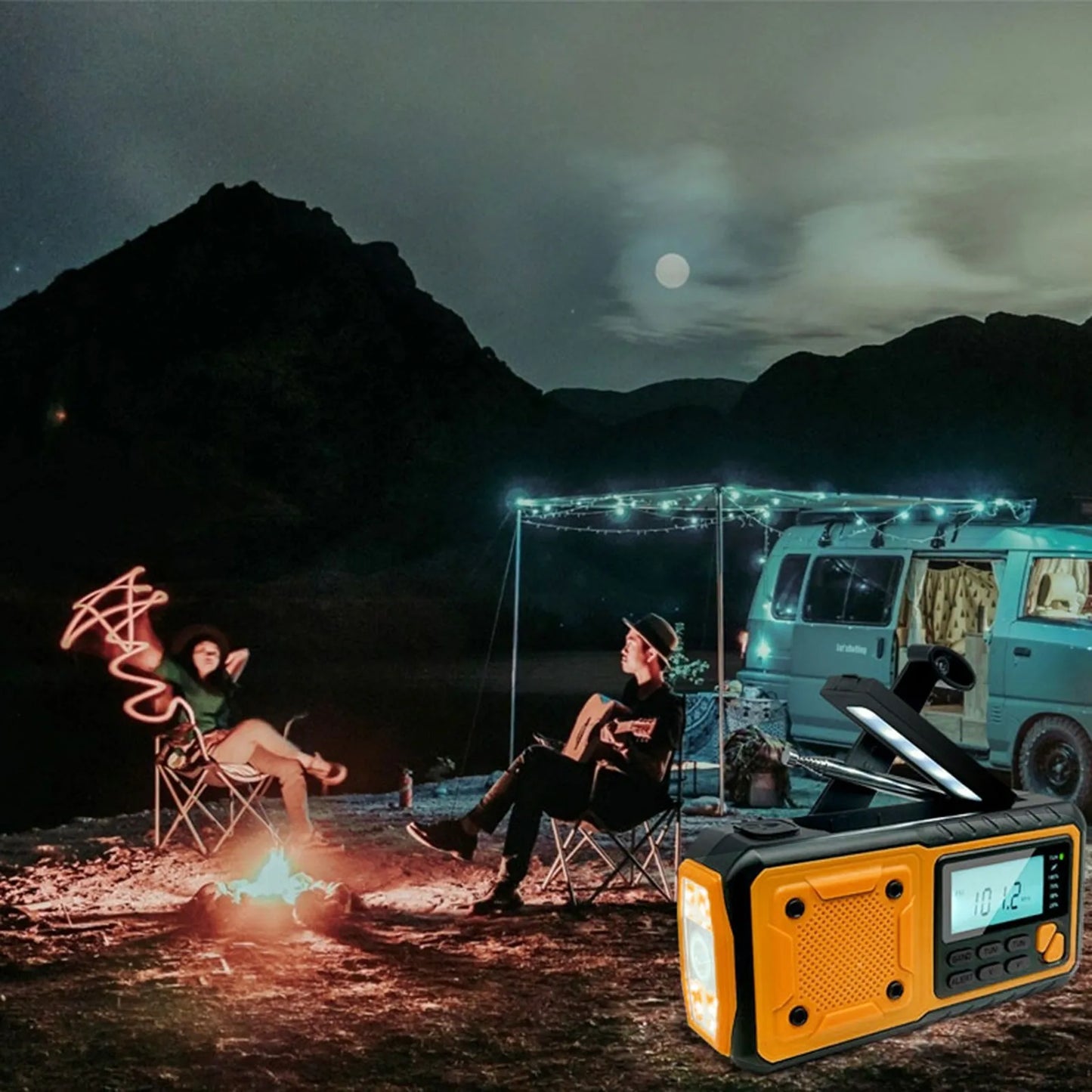 Emergency Solar Hand Crank Radio – Portable Survival Radio with Flashlight, Power Bank & SOS Alarm