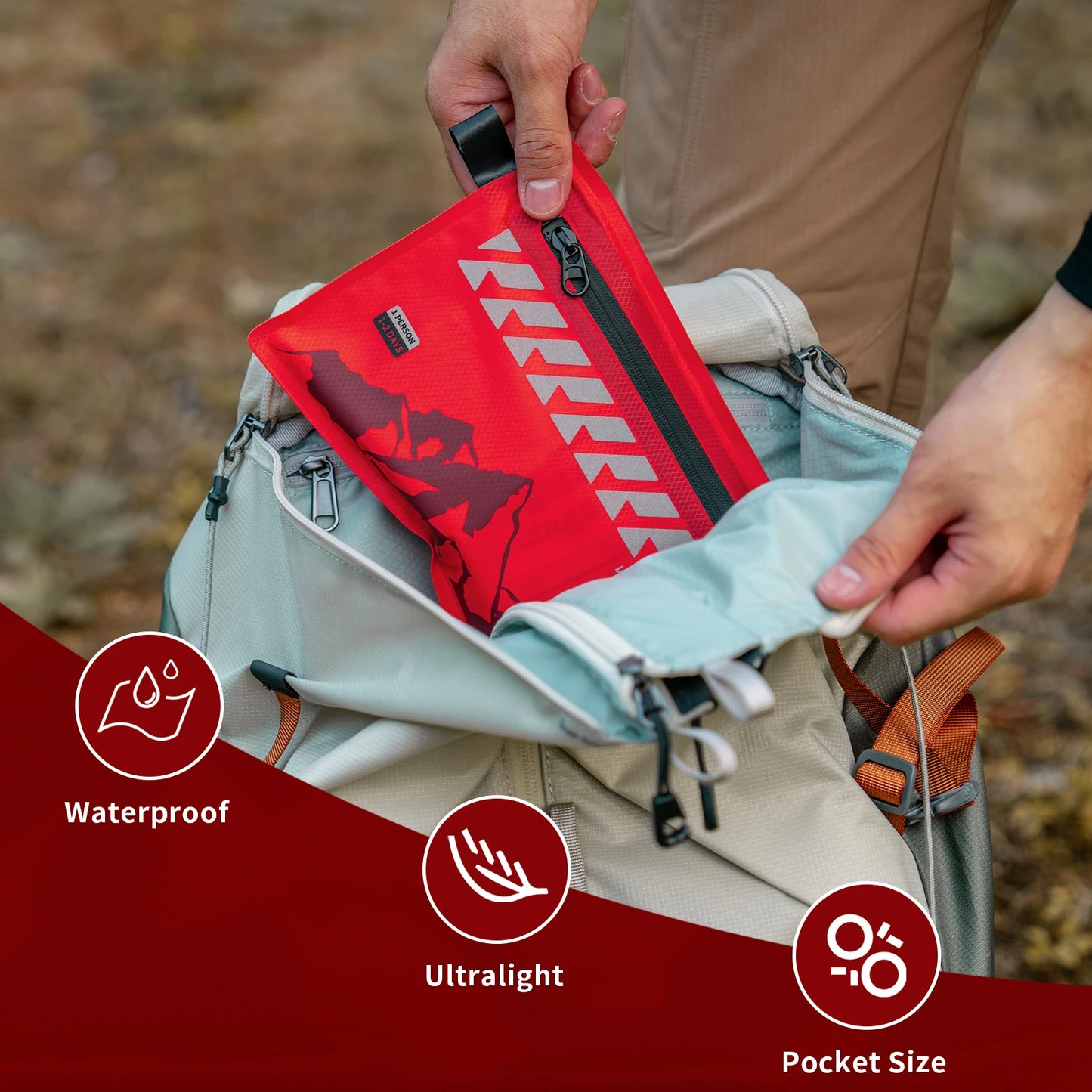 Rhino Rescue Ultralight First Aid Kit – Waterproof 105-Piece Emergency Medical Kit for Survival & Outdoor Use